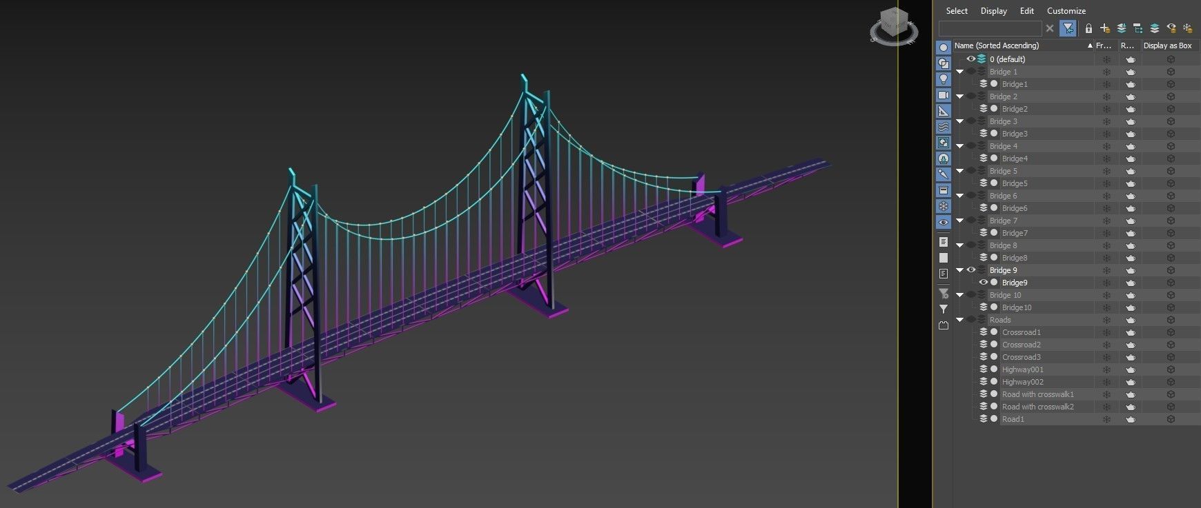 Neon Bridges Low-poly 3D model_43