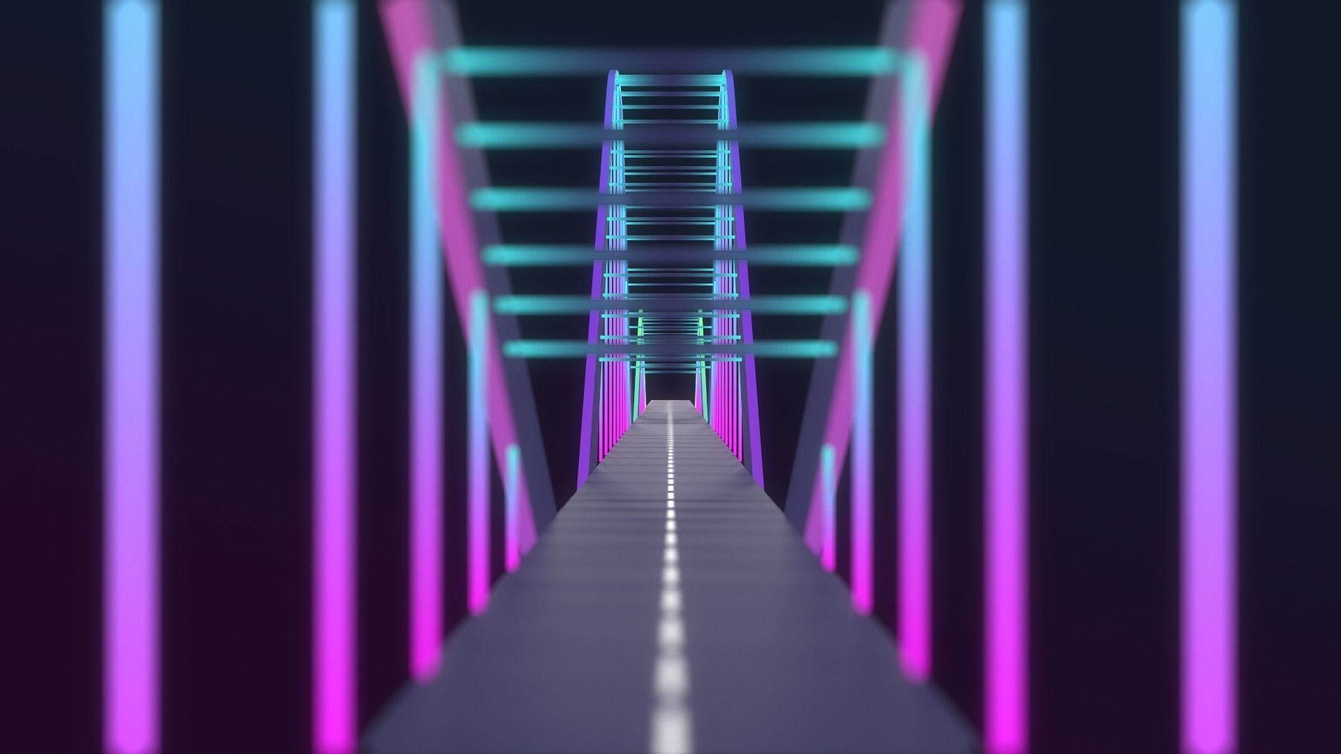 Neon Bridges Low-poly 3D model_6