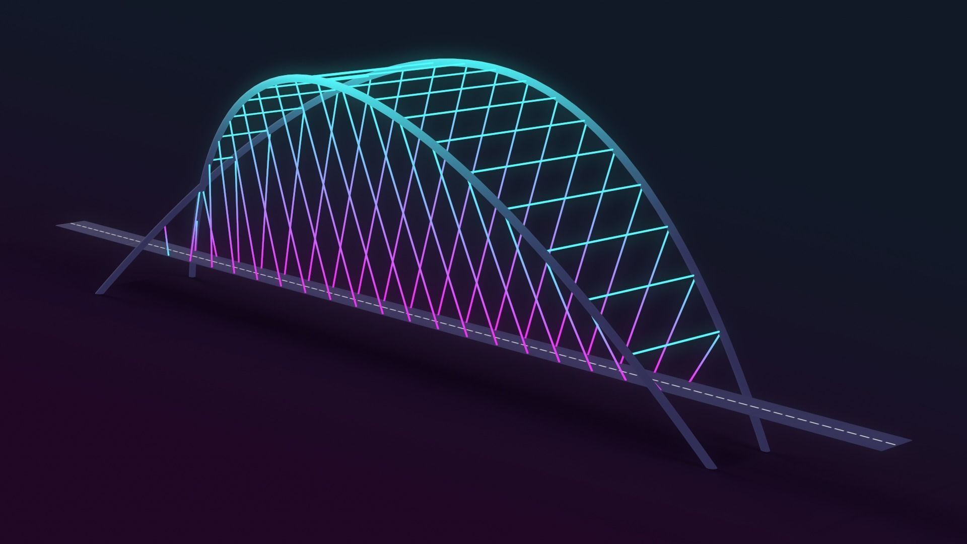 Neon Bridges Low-poly 3D model_13