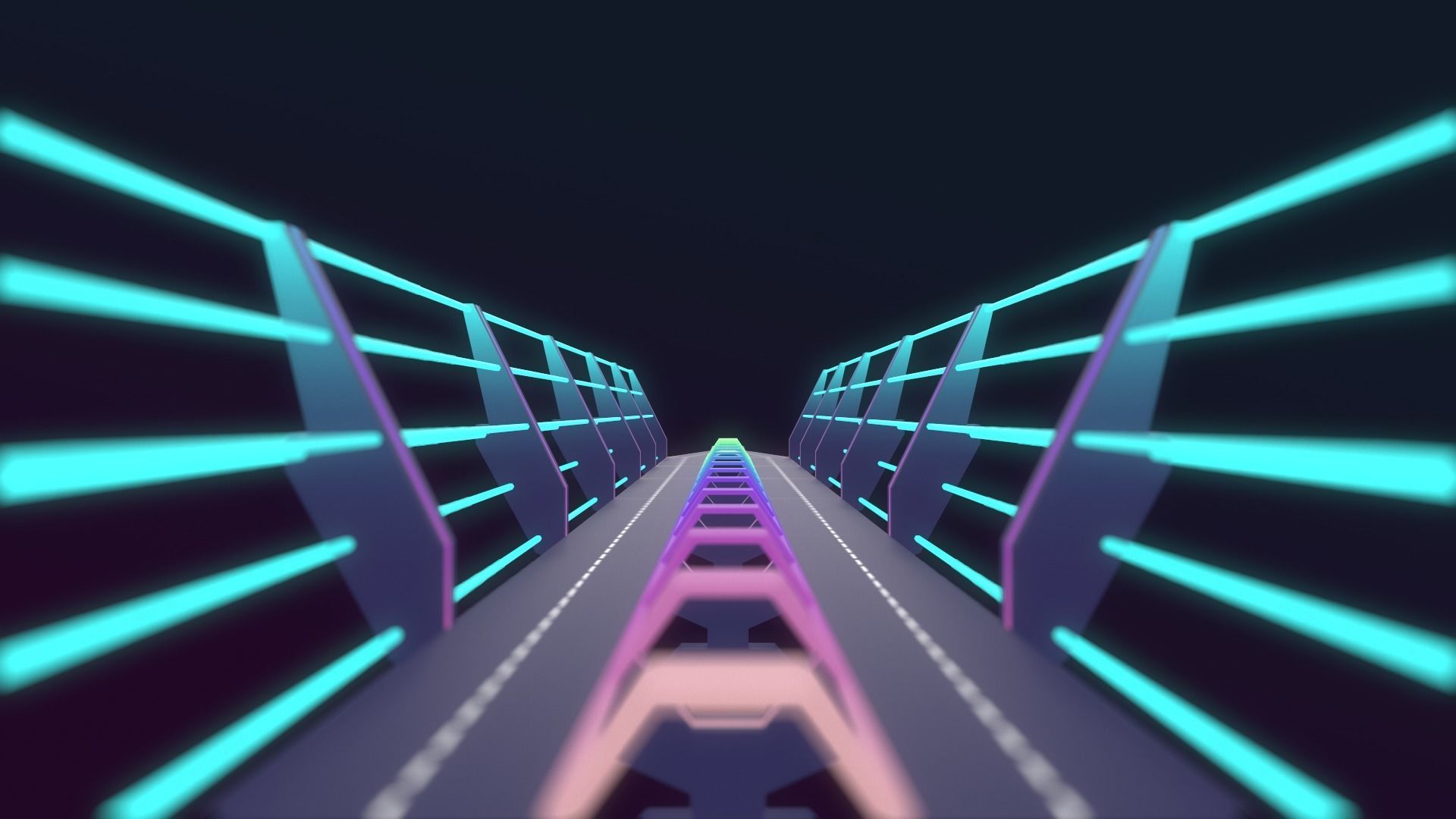 Neon Bridges Low-poly 3D model_18