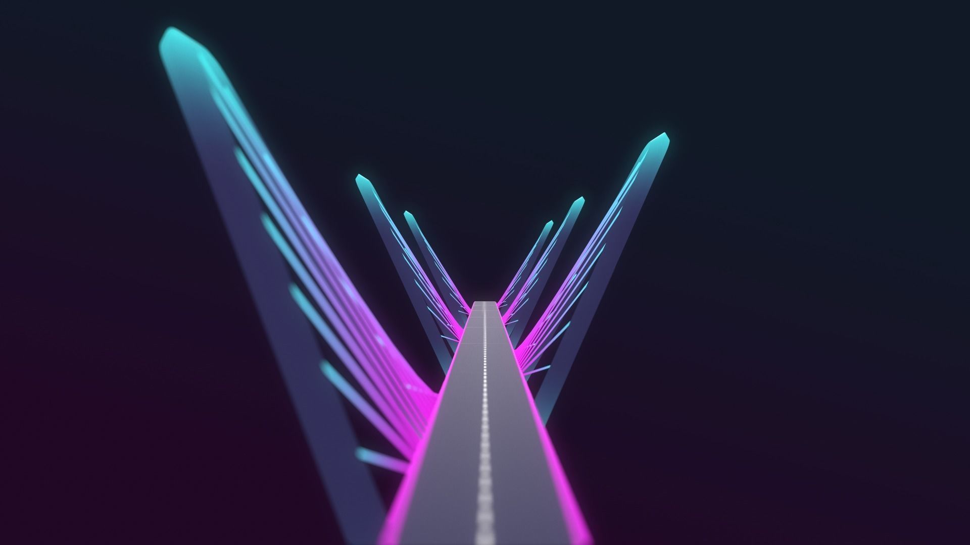 Neon Bridges Low-poly 3D model_3