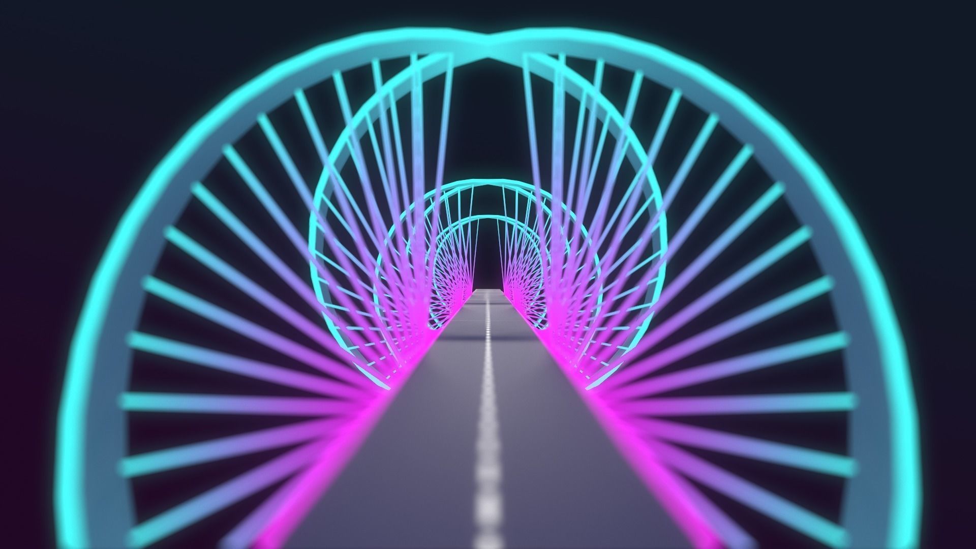 Neon Bridges Low-poly 3D model_9
