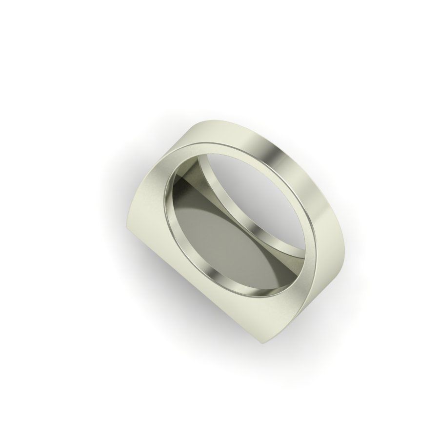 Signet rings set RECTANGLE top 3D print model_11
