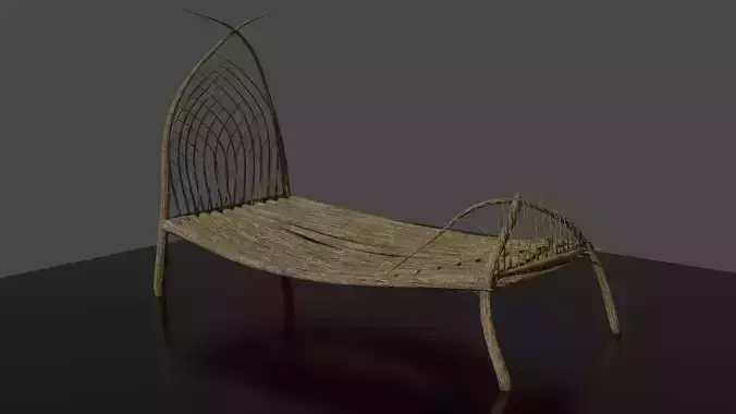 Forest - Wooden Bed Low-poly 3D model