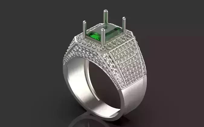 Men ring Silver Gold  Print