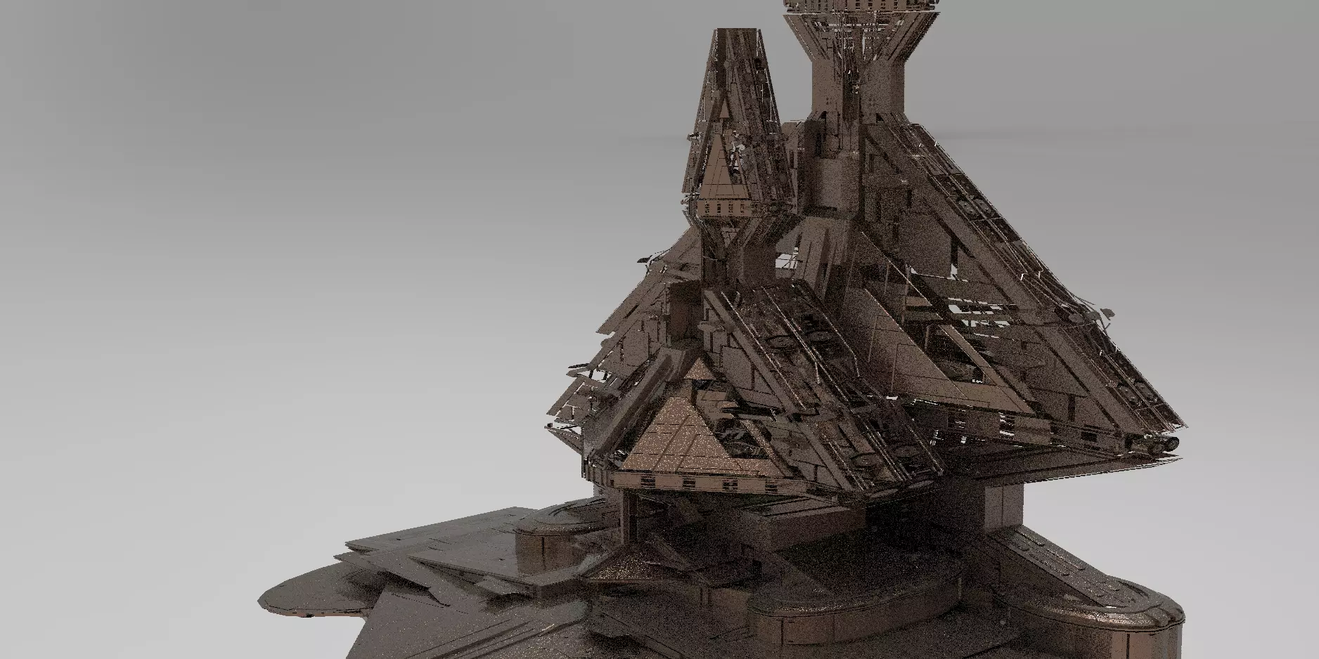 Ra Has Returned Sci-Fi City Tower ruin 1  3D model_0