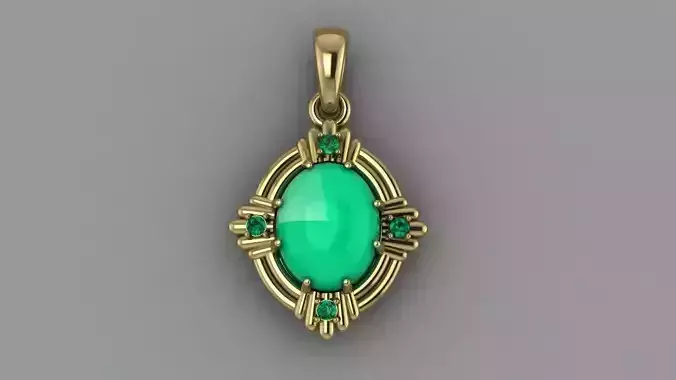 Pendant cabochon oval  3D print model