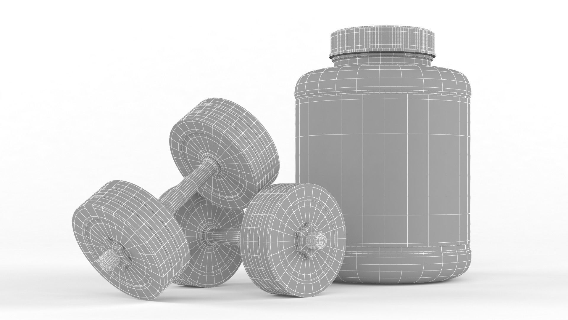 Protein with Dumbbell 3D model_7
