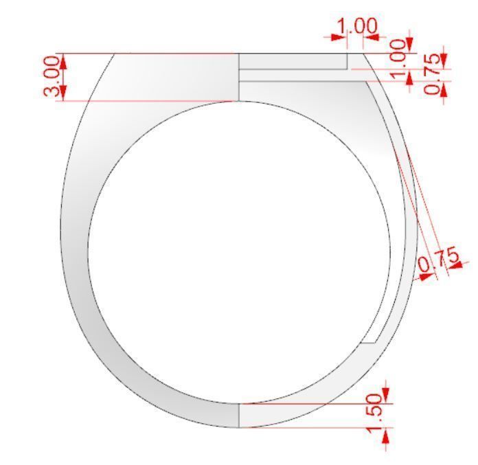 Signet rings set HEXAGON top 3D print model_9