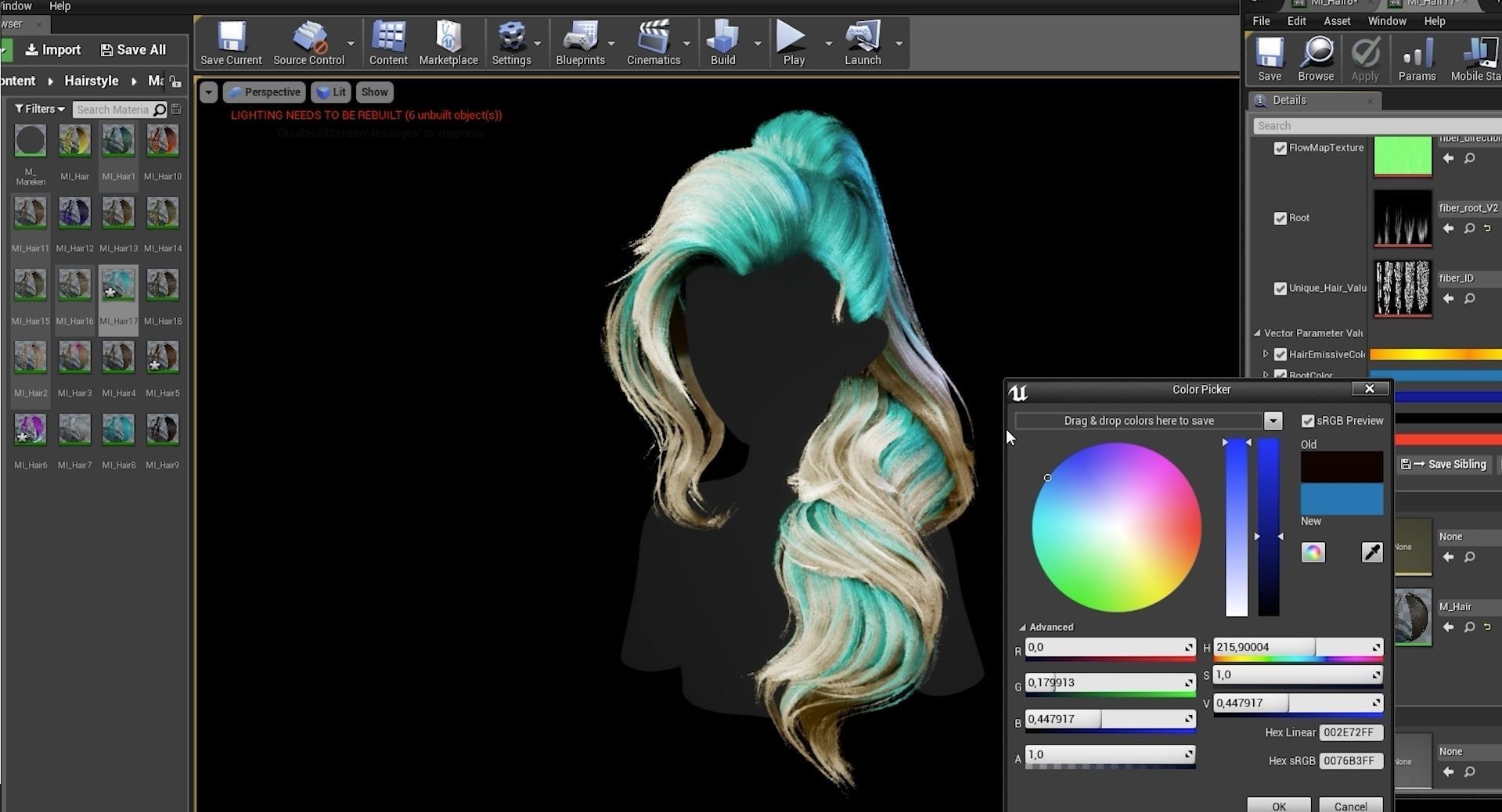 Low poly cards Game-ready long tail hairstyle Low-poly 3D model_7