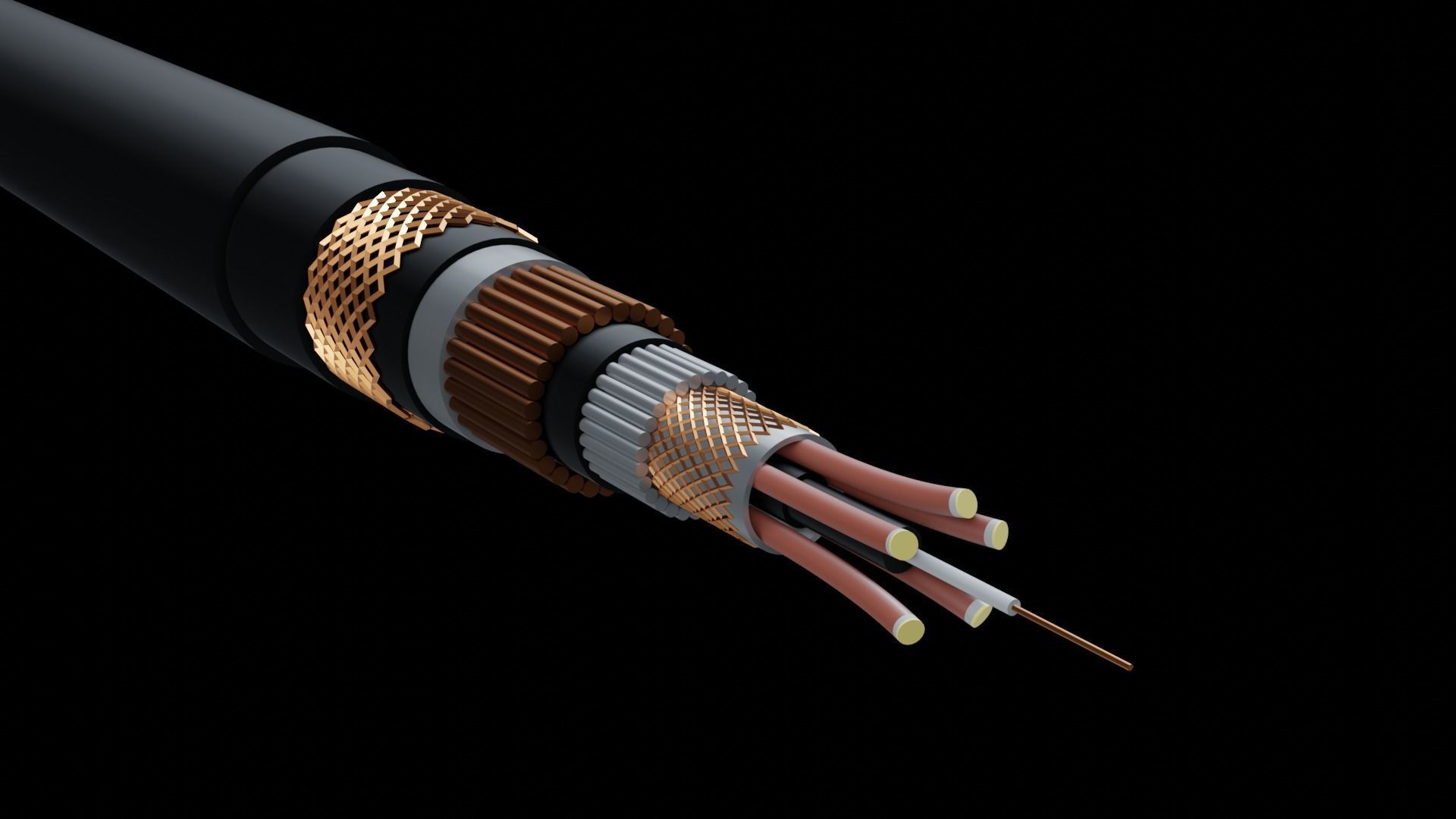 Cable inside view  3D model_4
