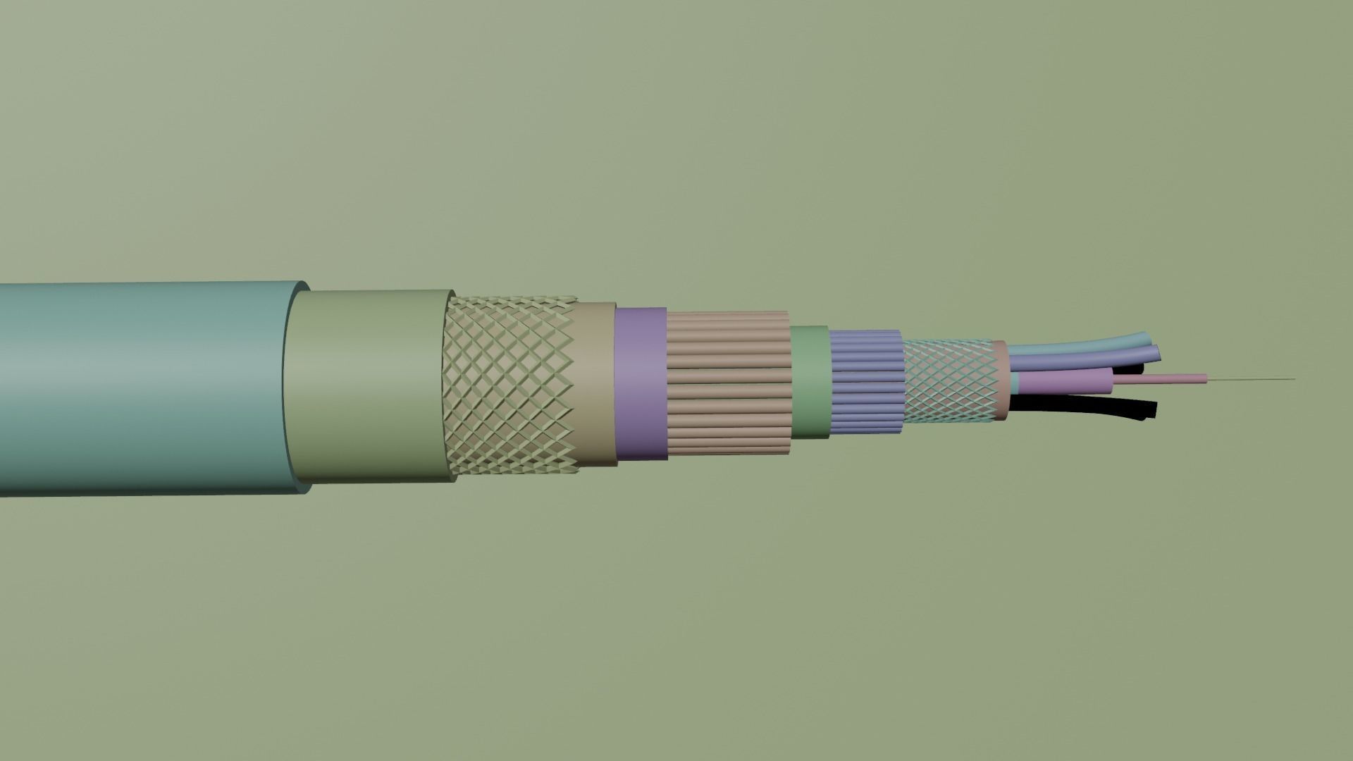 Cable inside view  3D model_3