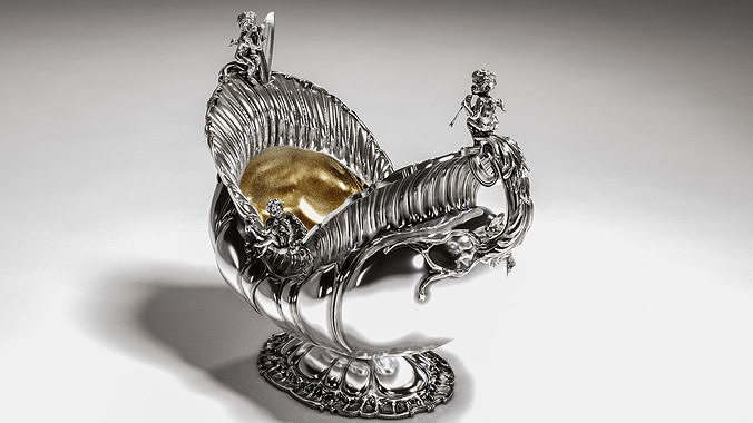 Classical Vase Bowl  with Cupid High-Poly 3d Print 3D print model