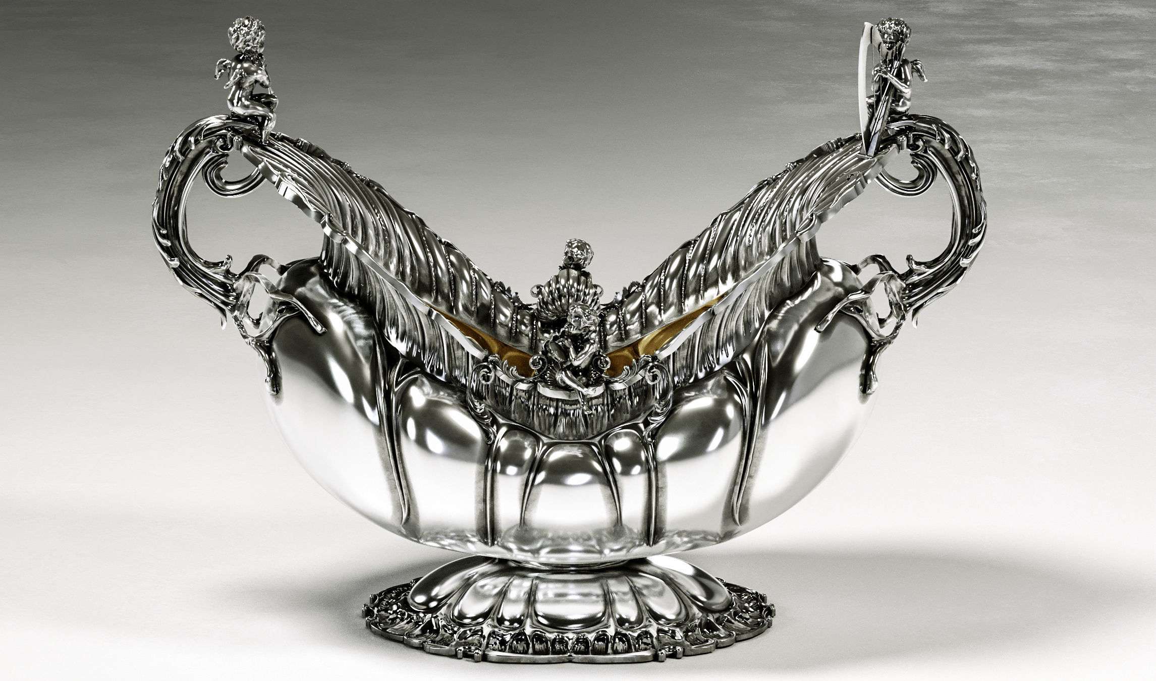 Classical Vase Bowl  with Cupid High-Poly 3d Print 3D print model_1