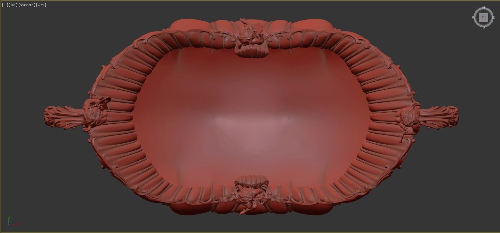 Classical Vase Bowl  with Cupid High-Poly 3d Print 3D print model_6