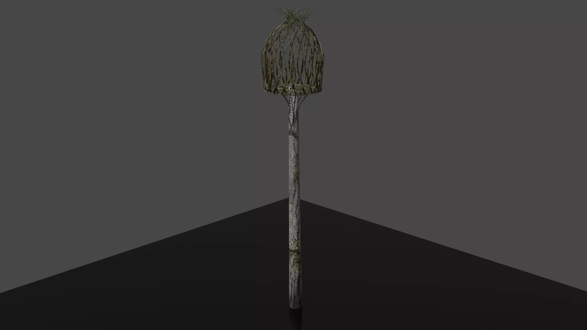 Forest - Wooden Street Lamp Lantern Low-poly 3D model_0