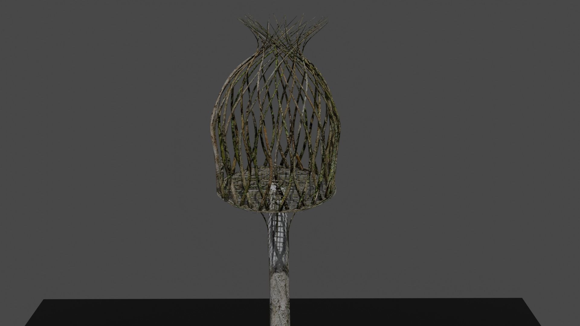 Forest - Wooden Street Lamp Lantern Low-poly 3D model_3