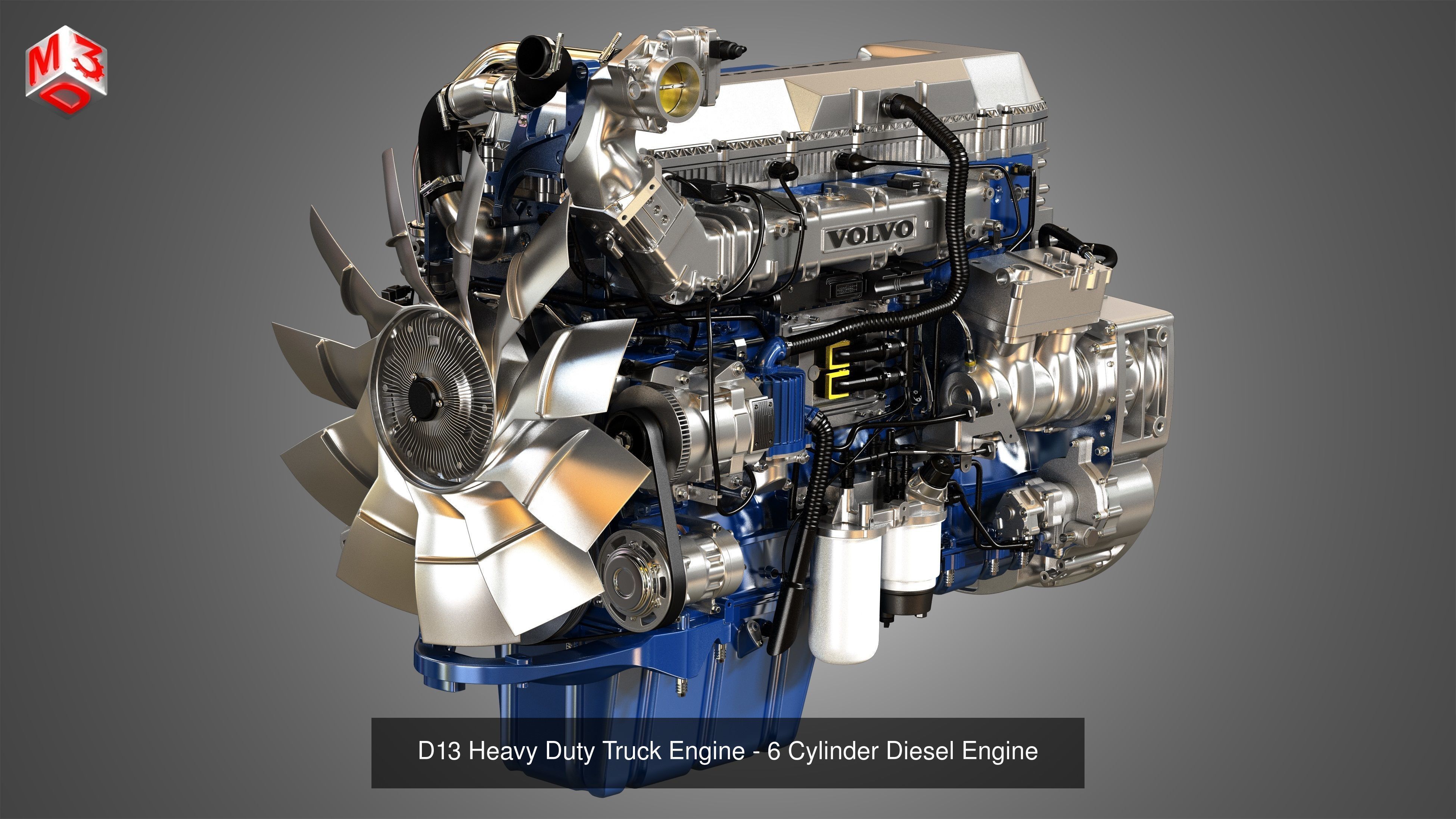 ISX15 - D13 Engines - 6Cylinder Truck Diesel Engines 2 in 1 3D Model Collection_3