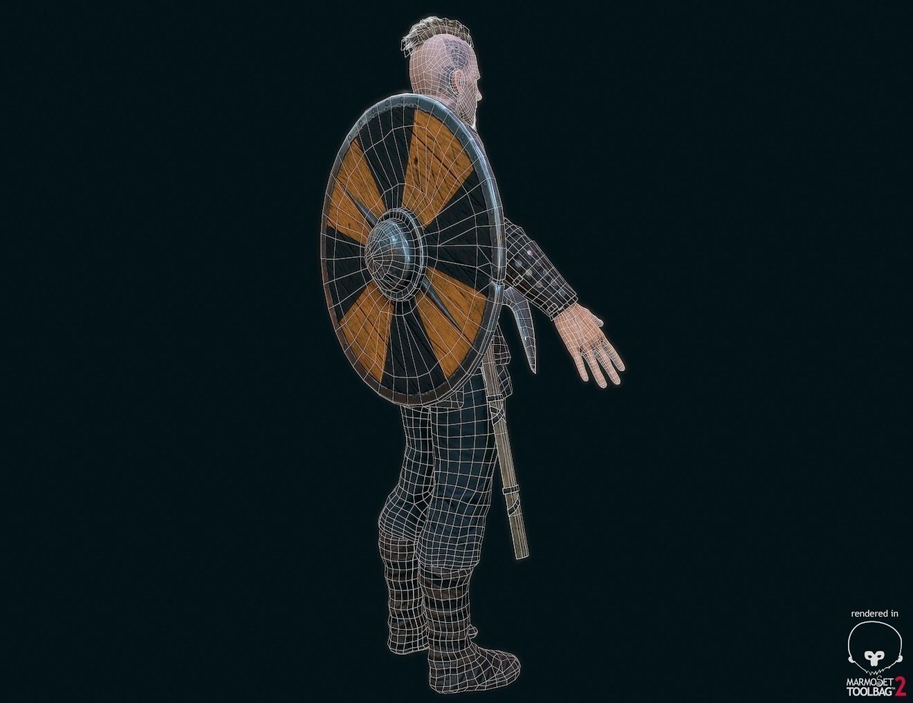 Viking warrior Low-poly 3D model_12