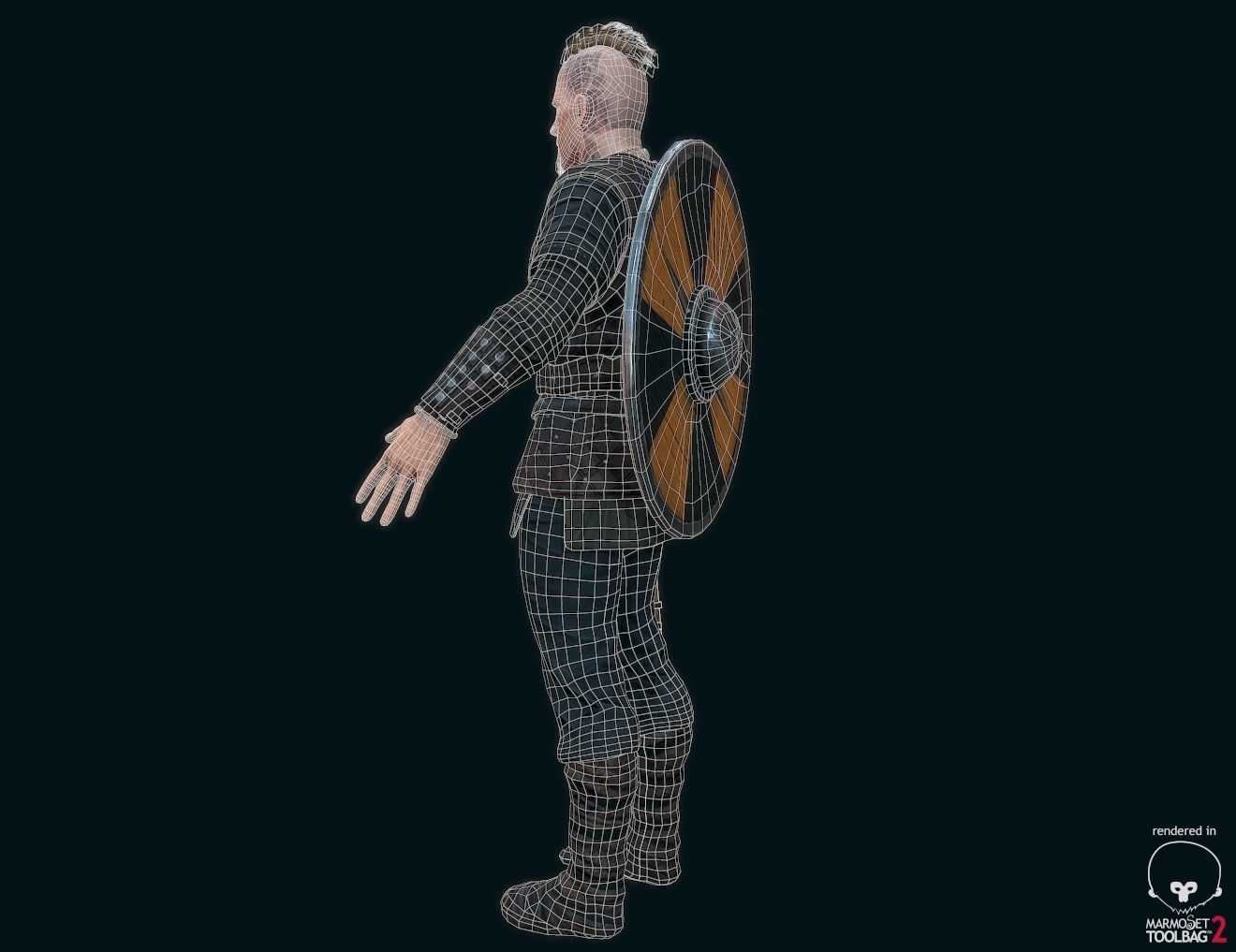Viking warrior Low-poly 3D model_8
