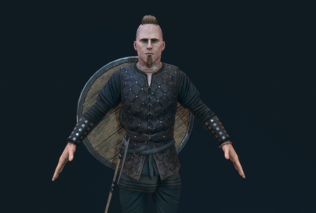Viking warrior Low-poly 3D model_17