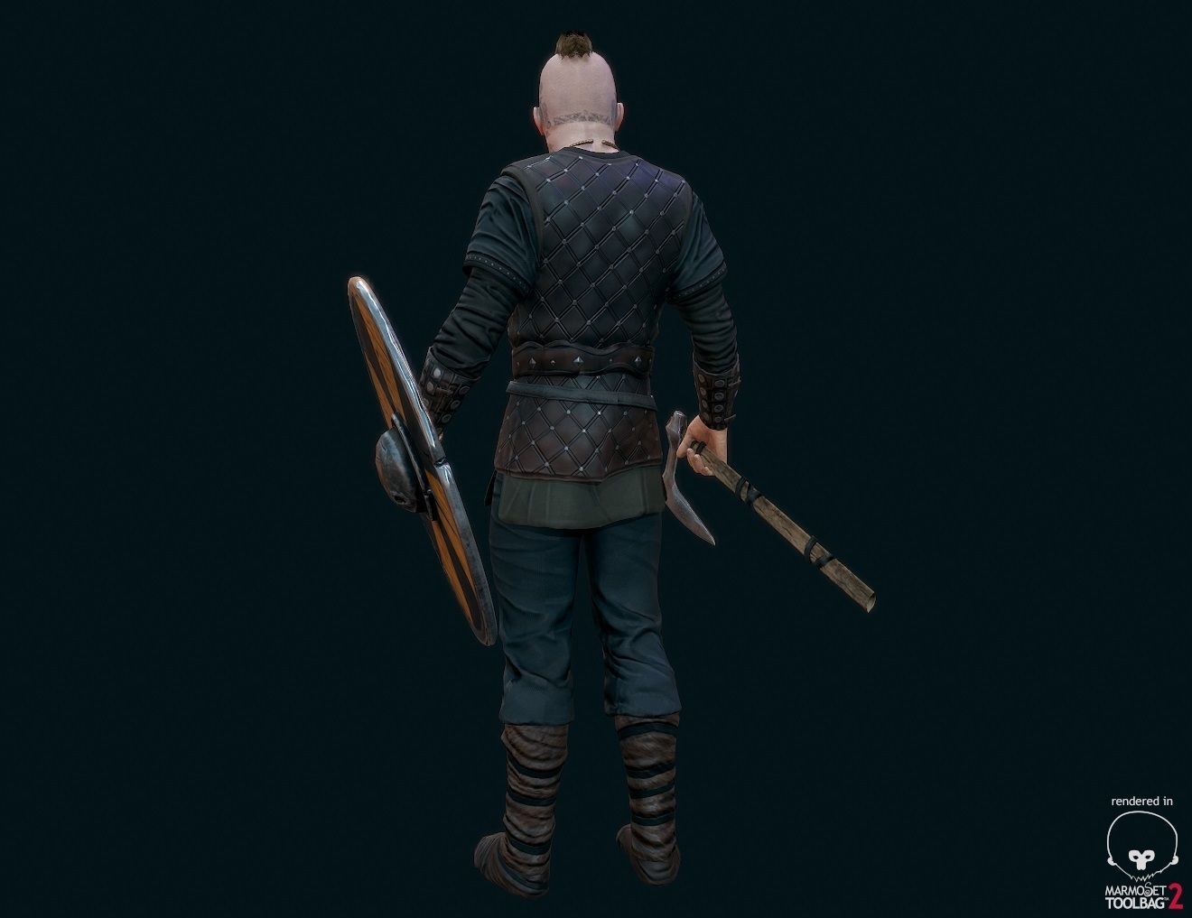 Viking warrior Low-poly 3D model_9