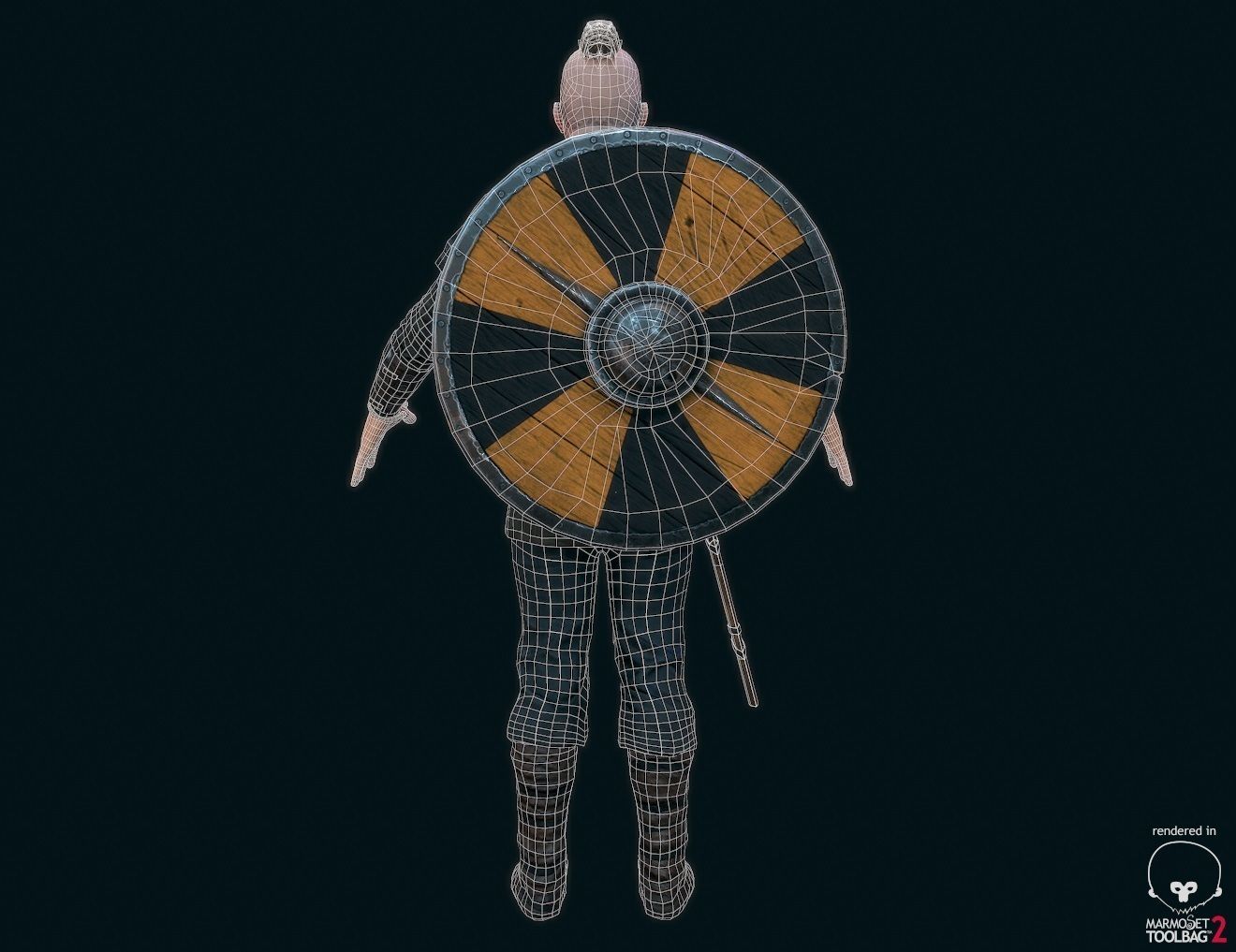 Viking warrior Low-poly 3D model_10