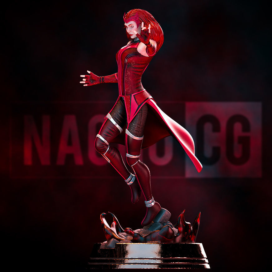 Fan Art Wanda - Scarlet Witch - Statue 3D print model_4