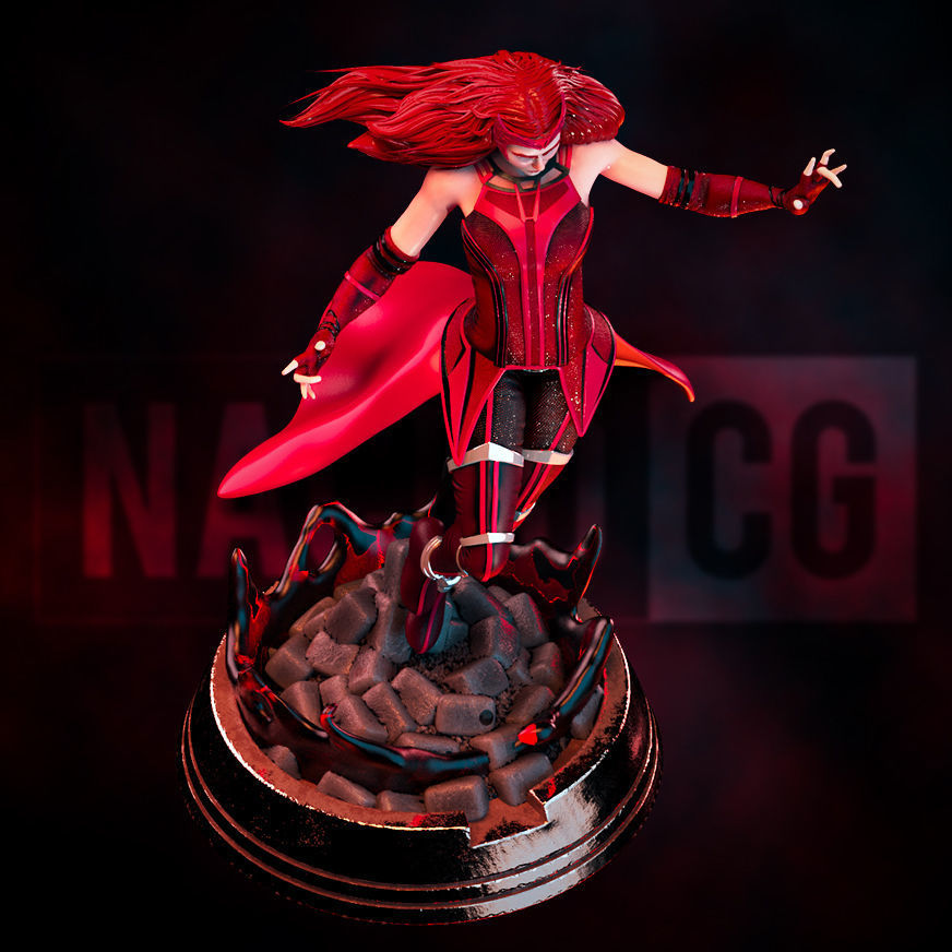 Fan Art Wanda - Scarlet Witch - Statue 3D print model_8