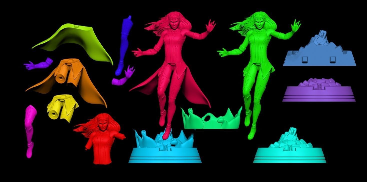 Fan Art Wanda - Scarlet Witch - Statue 3D print model_1