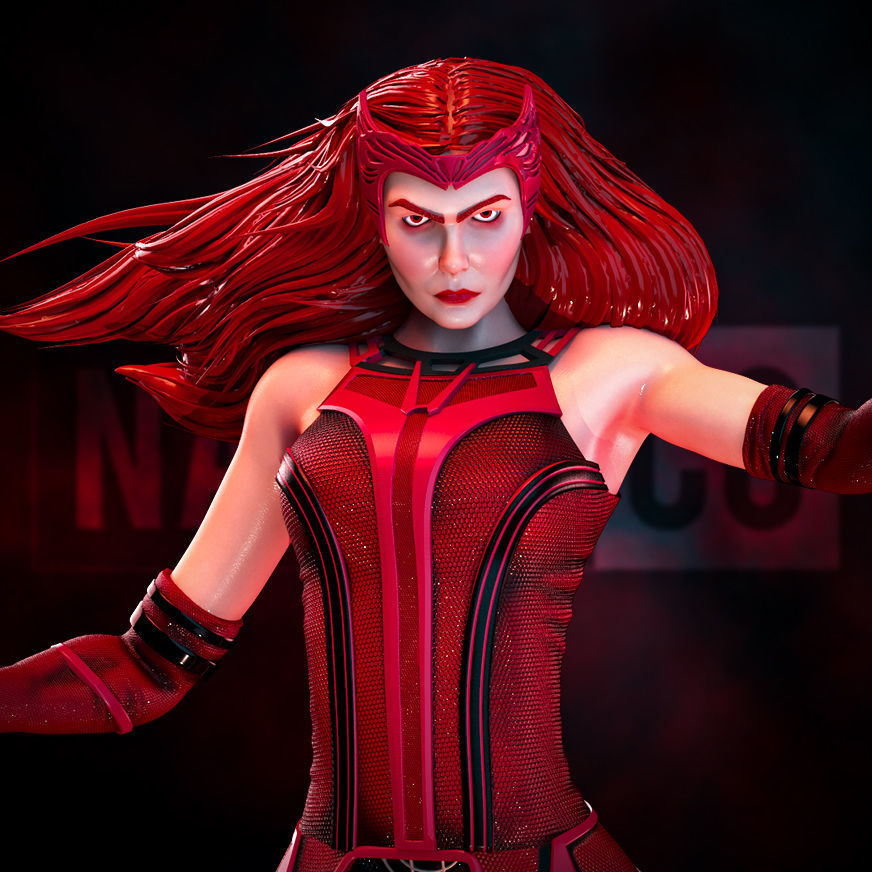 Fan Art Wanda - Scarlet Witch - Statue 3D print model_7