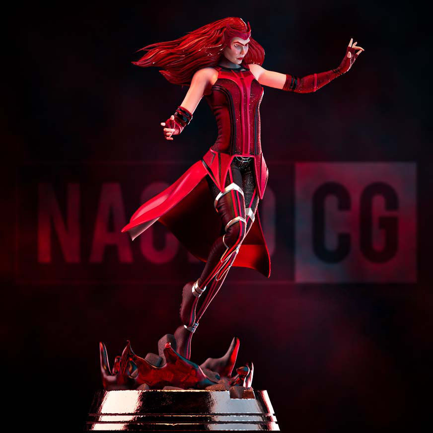 Fan Art Wanda - Scarlet Witch - Statue 3D print model_5