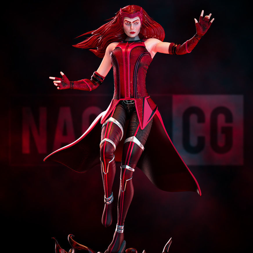 Fan Art Wanda - Scarlet Witch - Statue 3D print model_3