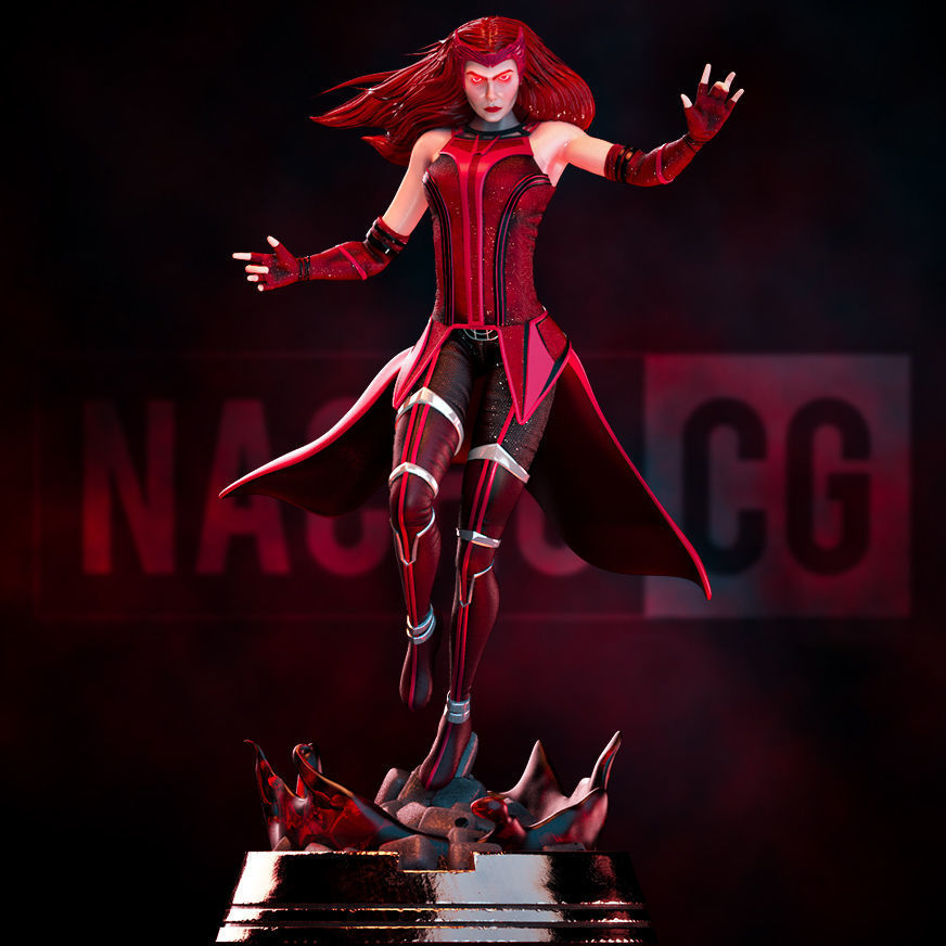 Fan Art Wanda - Scarlet Witch - Statue 3D print model_2