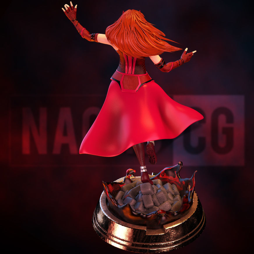 Fan Art Wanda - Scarlet Witch - Statue 3D print model_6