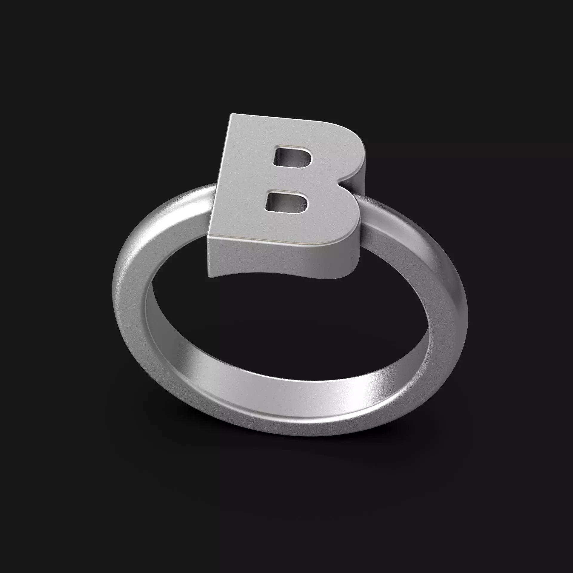 B Letter Ring Alphabet 3D print model