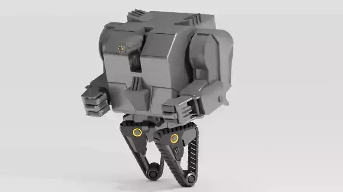 sci-fi combat robot  rigged - animated character 3D model