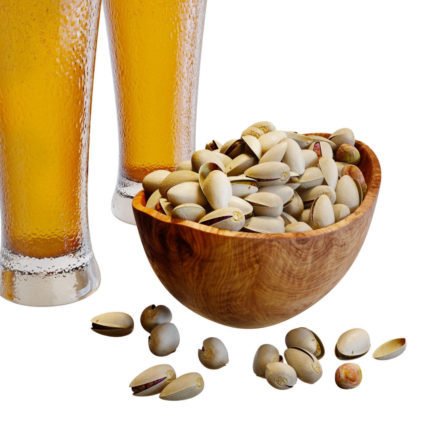 Food Set 20 - Pistachios and Beer 3D model_3