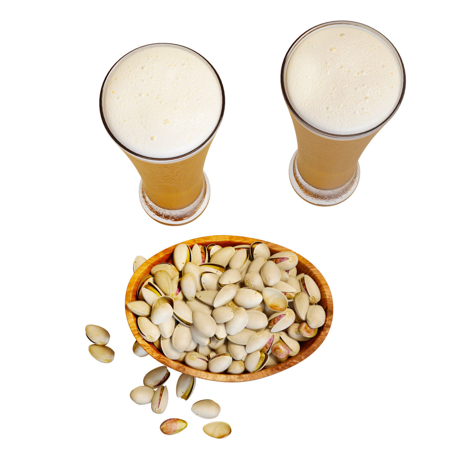 Food Set 20 - Pistachios and Beer 3D model_2