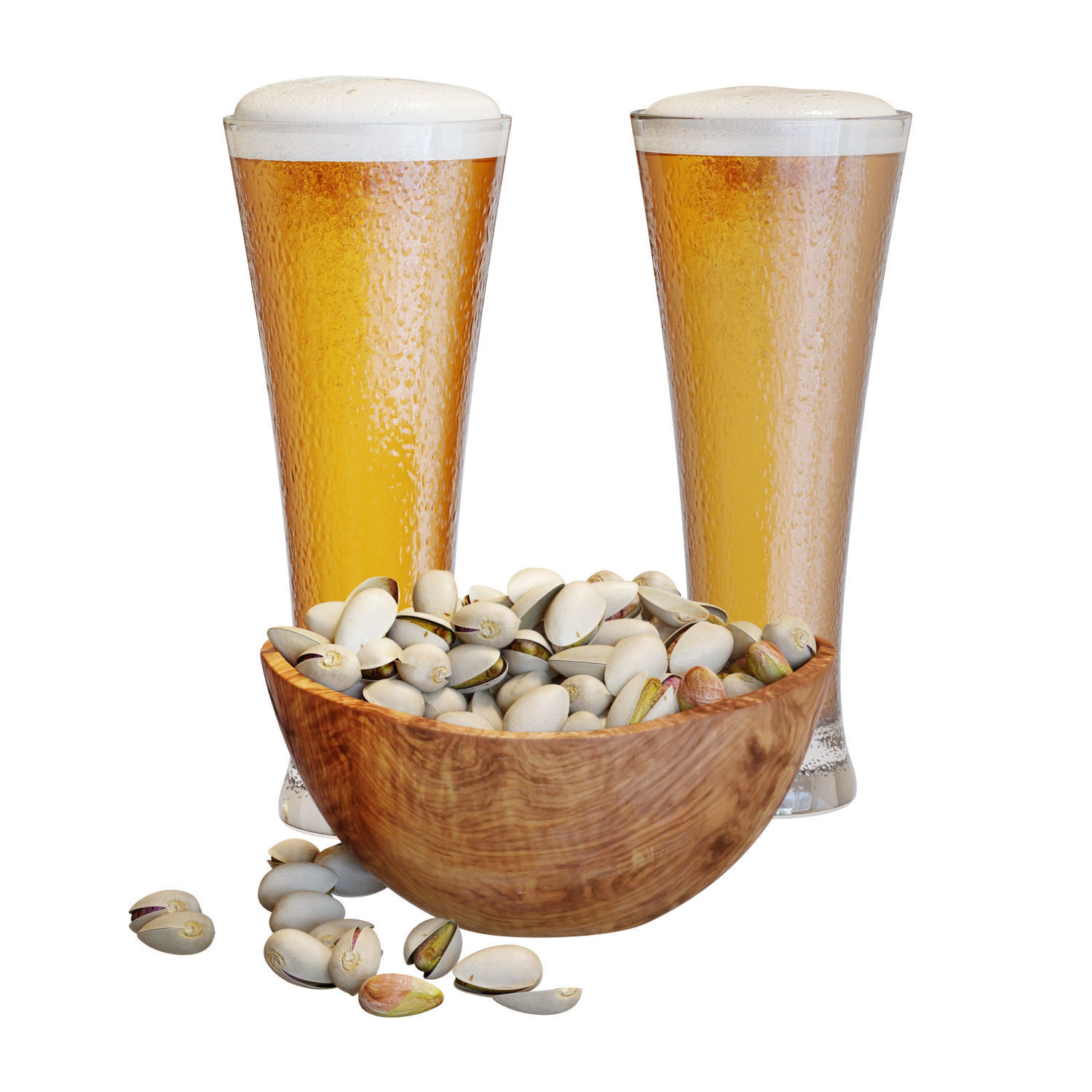 Food Set 20 - Pistachios and Beer 3D model_1