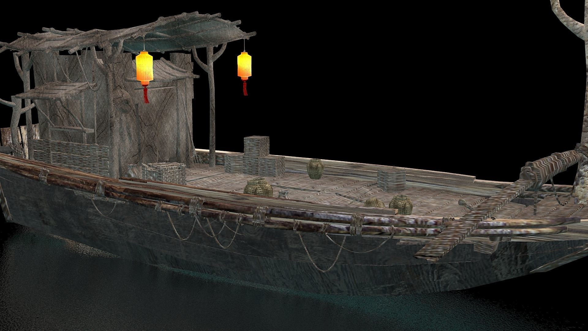 Chinese fishing boat 3D model_4