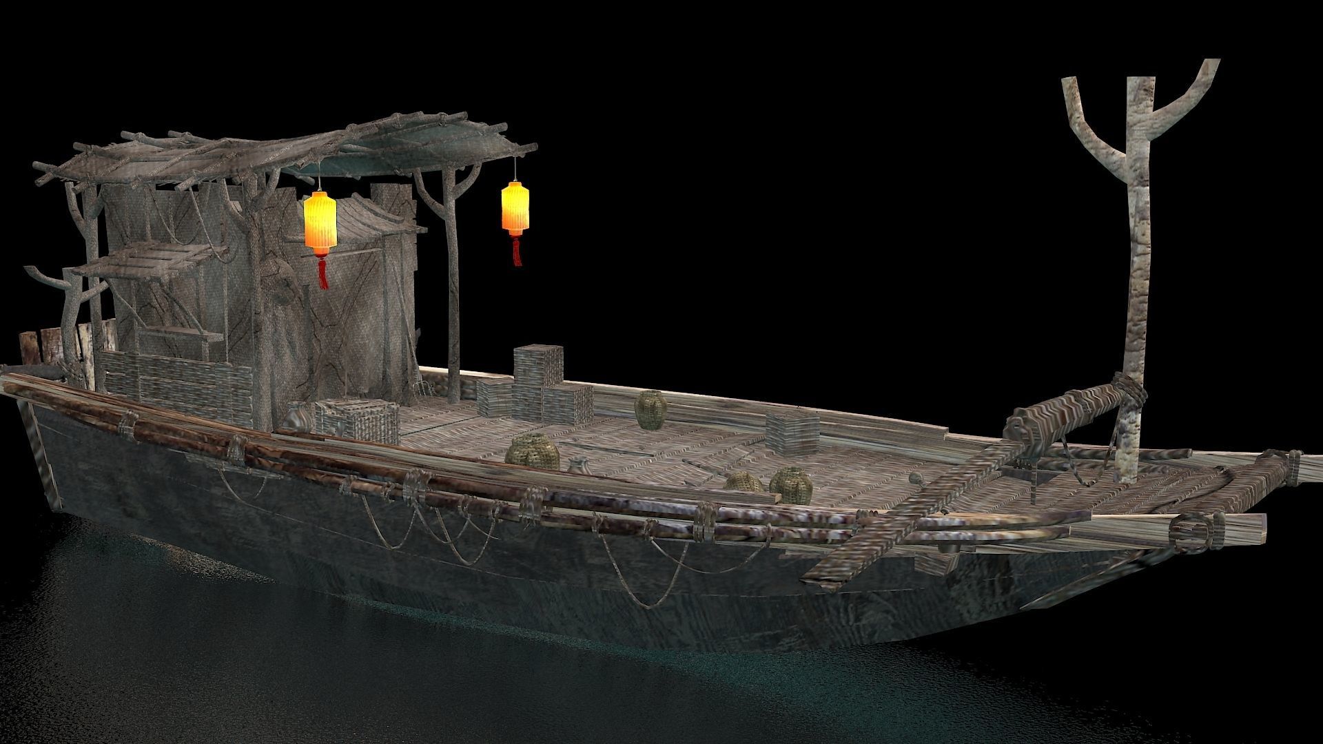 Chinese fishing boat 3D model_2