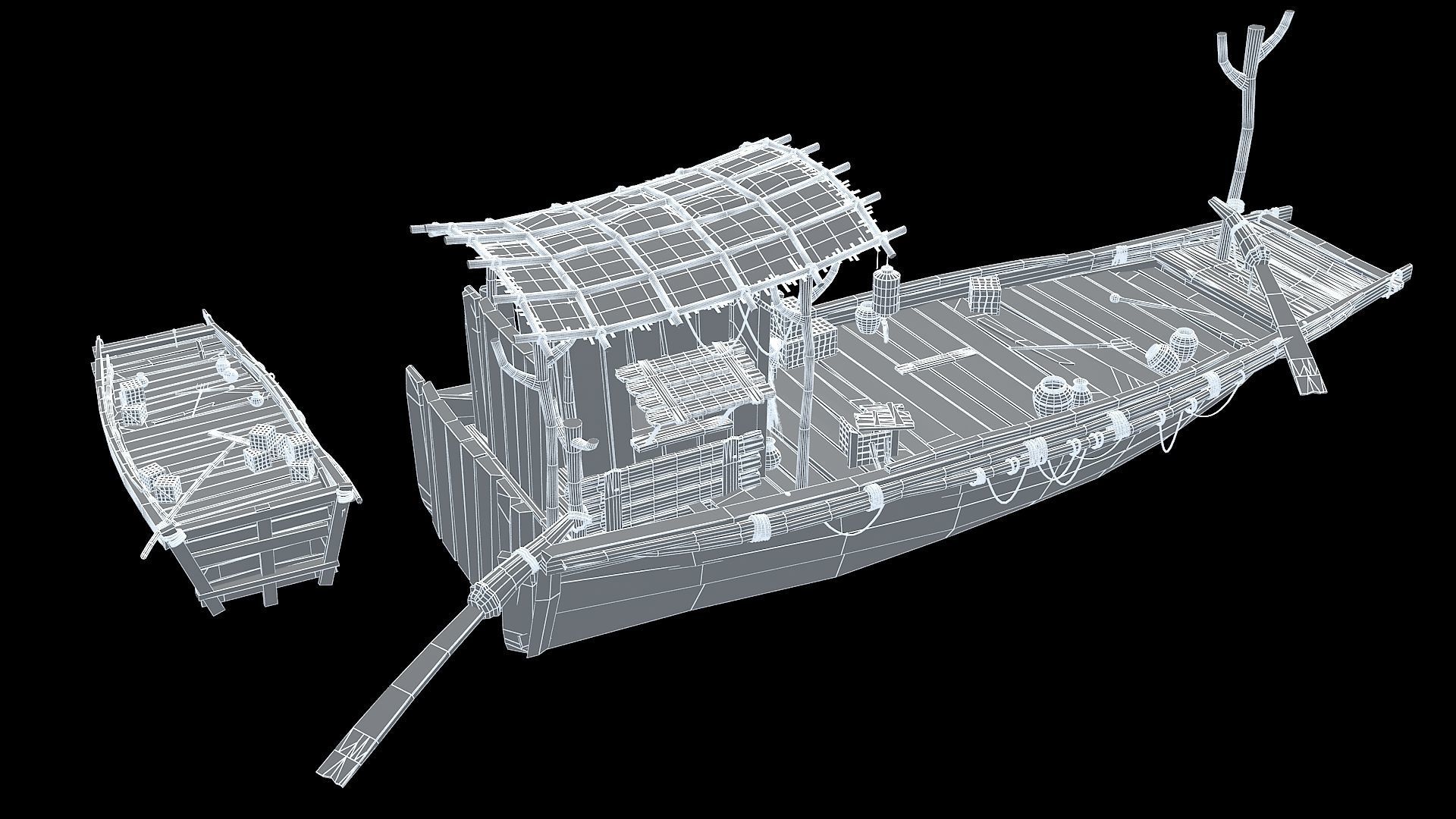Chinese fishing boat 3D model_6