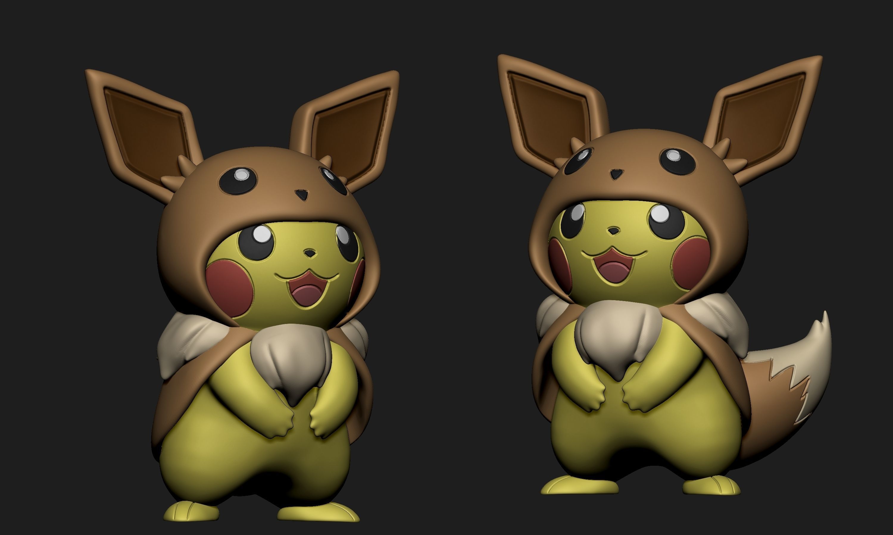 Pokemon - Pikachu Cosplay Eevee Free 3D print model_3