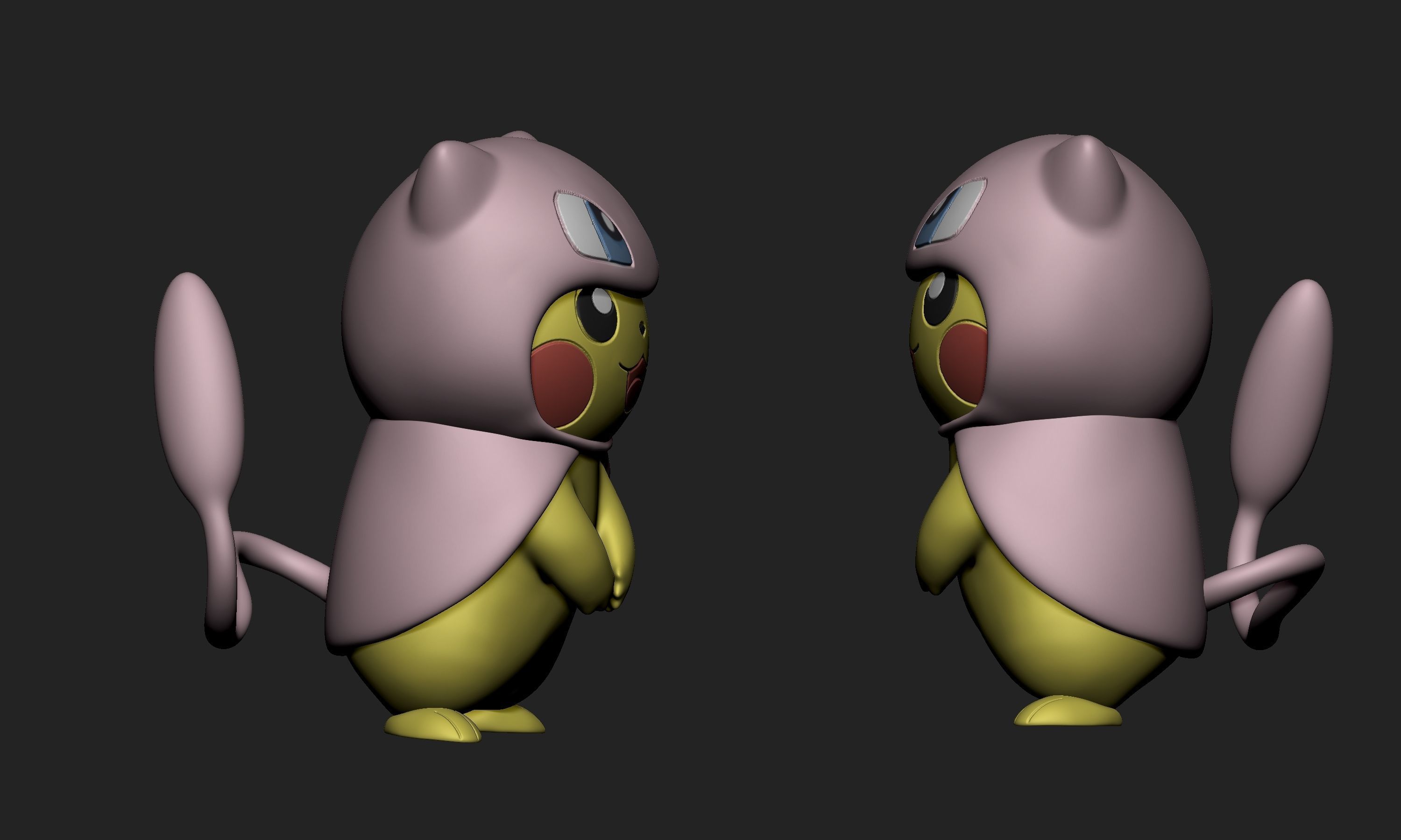 Pokemon - Pikachu Cosplay Mew Free 3D print model_4