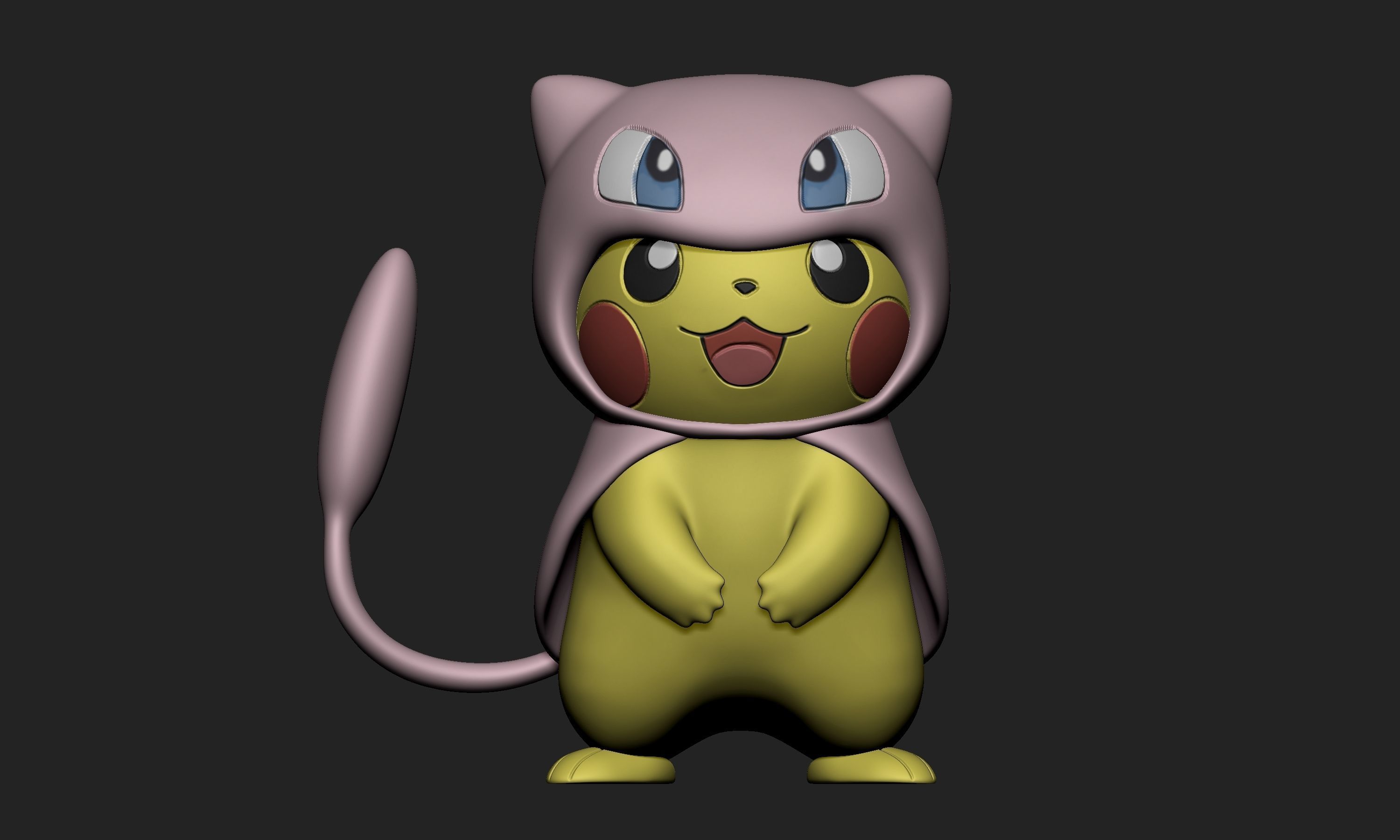 Pokemon - Pikachu Cosplay Mew Free 3D print model_1