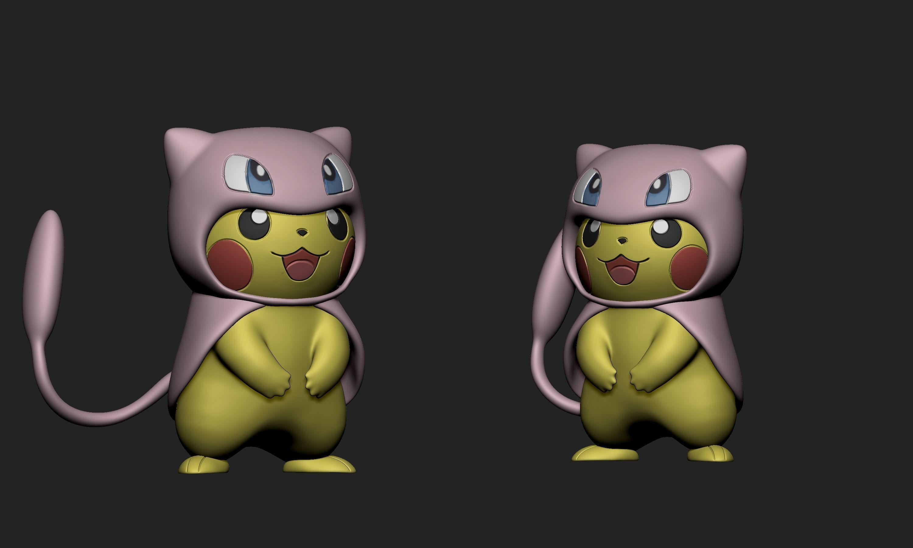 Pokemon - Pikachu Cosplay Mew Free 3D print model_2