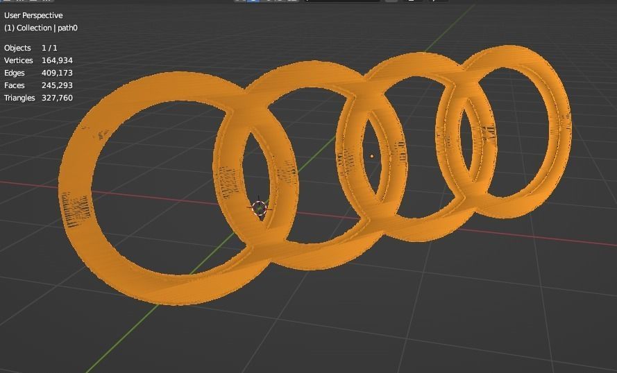 Audi 3D Logo Low-poly 3D model_4