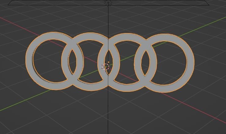 Audi 3D Logo Low-poly 3D model_3