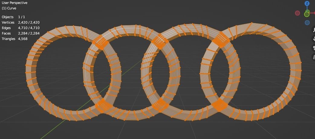 Audi 3D Logo Low-poly 3D model_9